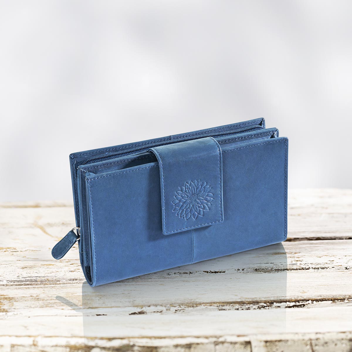 E-shop HJP Dámská peněženka kožená Dahlia, modrá