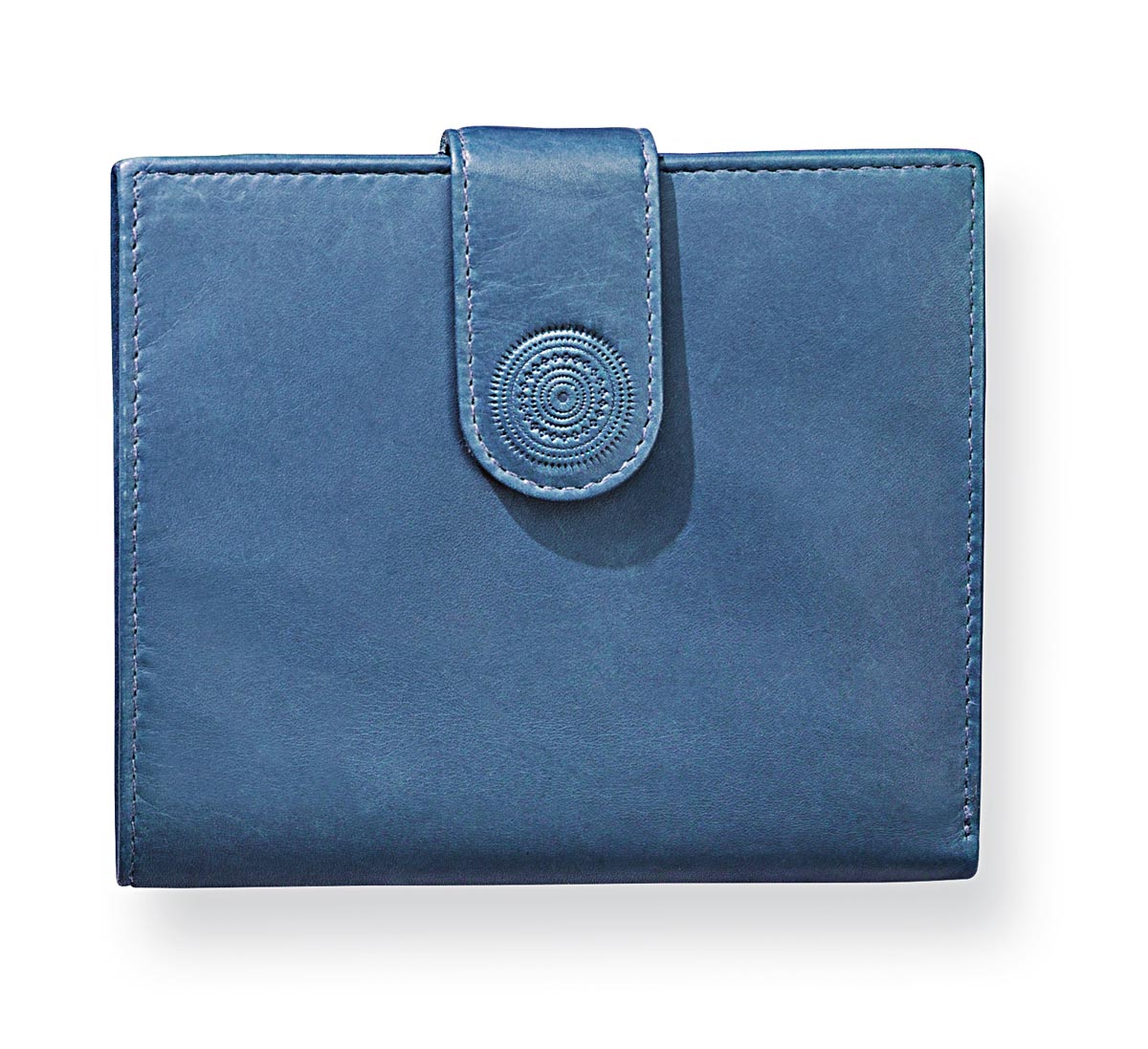 E-shop HJP Dámská peněženka kožená Mandala, džínově modrá