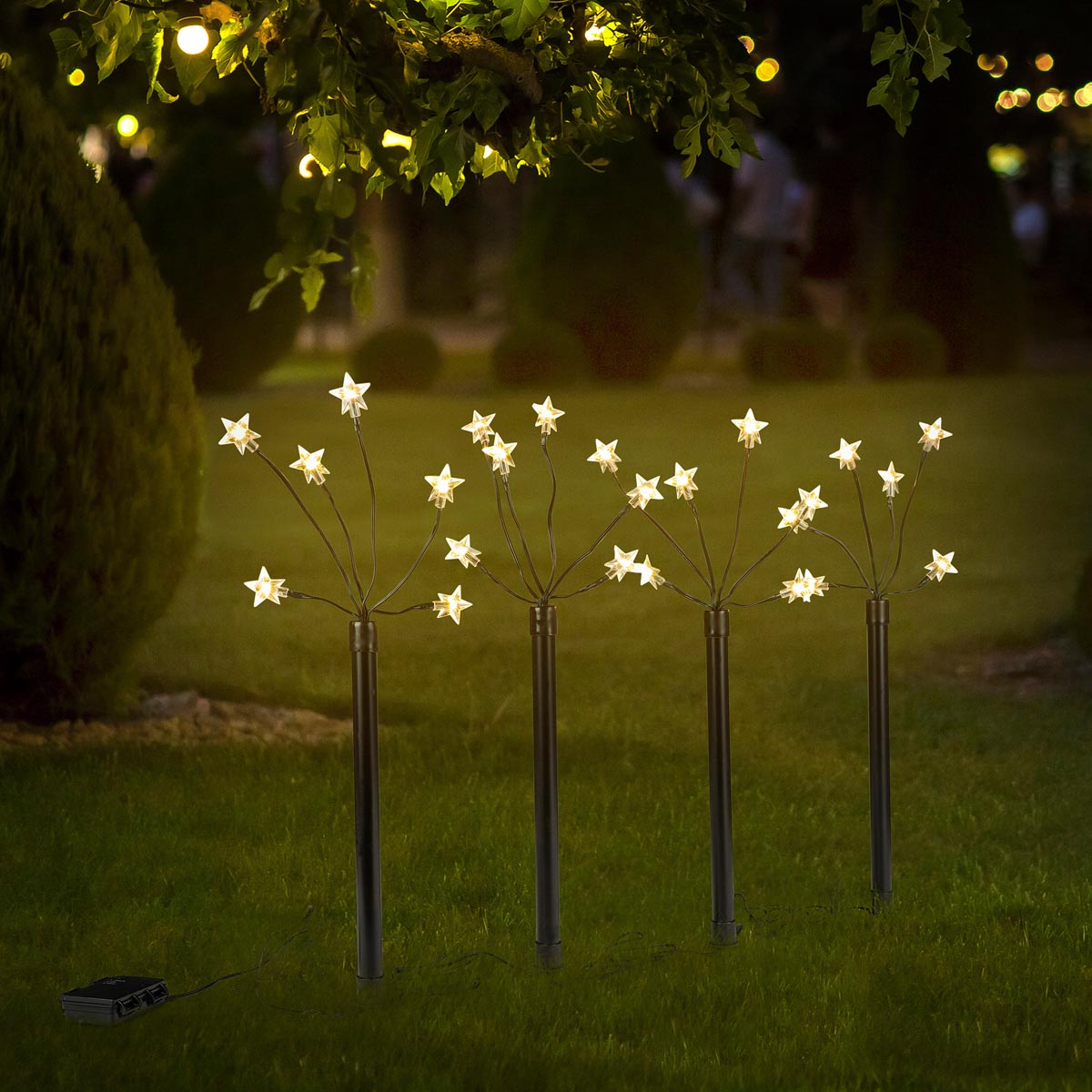 Haushalt international LED Zahradní zápich Hvězdičky, 4 ks