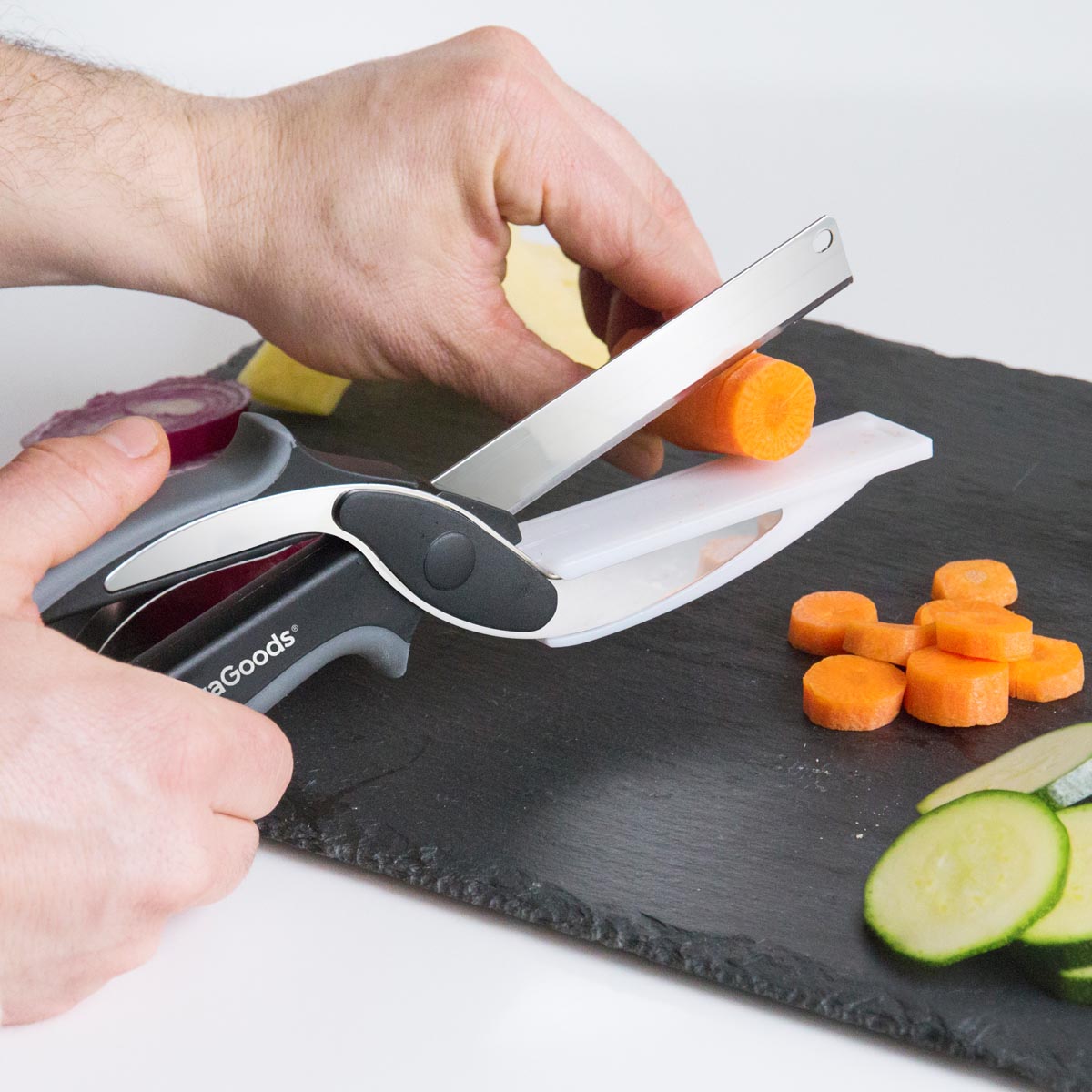 E-shop InnovaGoods Kuchyňské nůžky s nožem a prkénkem Scible