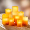 LED skutečné voskové svíčky, oranžové, sada 8 ks