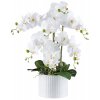 Umělá orchidej v keramickém květináči, 60 cm, bílá