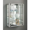 Nástěnná vitrína Udina se zrcadlem, stříbrná