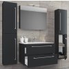 5dílná umyvadlová skříňka Badinos 2 zásuvky 80 cm se zrcadlem a 2 vysokými skříňkami, černá