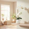 Umělá orchidej Phalaenopsis, 50 cm, bílá