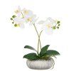 Umělá orchidej Phalaenopsis, 38 cm, bílá