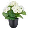 Umělá pelargonie, bílá, 26 cm