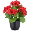 Umělá pelargonie, červená, 26 cm