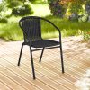 Zahradní židle z umělého ratanu, černá
