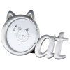 Stříbrný kovový fotorámeček "Cat"