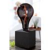 Černá stolní lampa s žárovkou, 15 cm