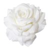 Umělý květ Růže s klipem, bílý