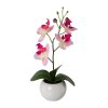 Umělá květina Orchidej v keramickém květináči, růžová, 21 cm