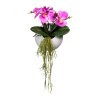 Umělá květina Orchidej v závěsné váze, tmavě růžová, 25 cm