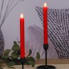 Vosková svíčka s LED plamenem, červená, 2 ks