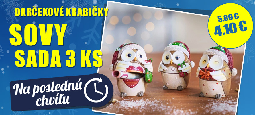 Darčekové krabičky Sovy, sada 3 ks