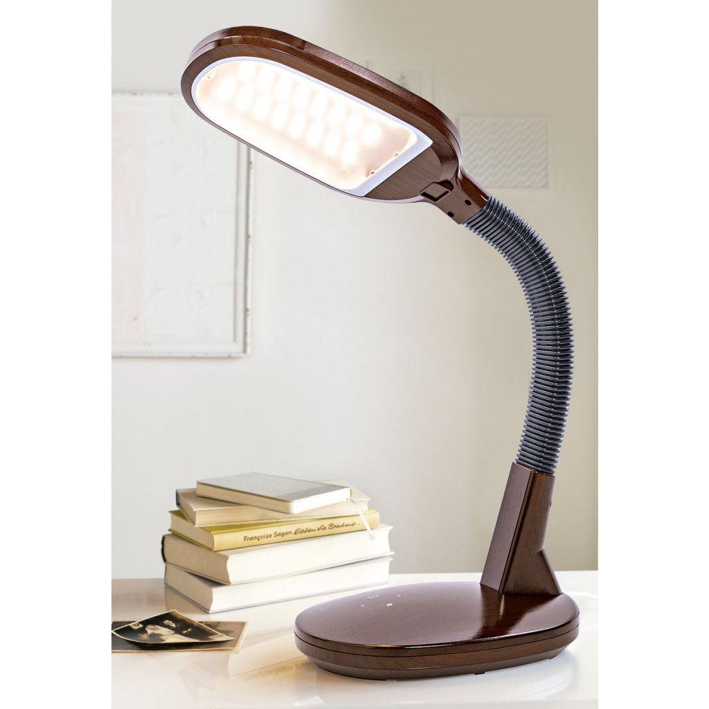 LED Stolná lampa, hnedá - Velký Košík