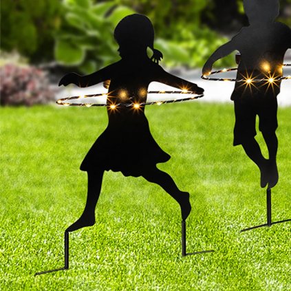 LED solárny zápich dievča s obručou Hula Hoop
