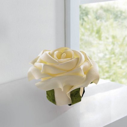 Dekoratívny penový kvet Ruža, krémová, Ø 8 cm