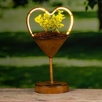 LED solárne kvetináč Srdce
