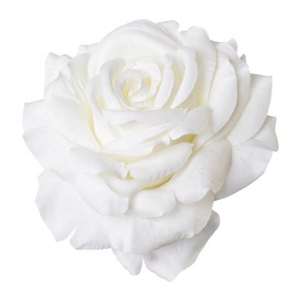 Umelý kvet Ruža s klipom, biela