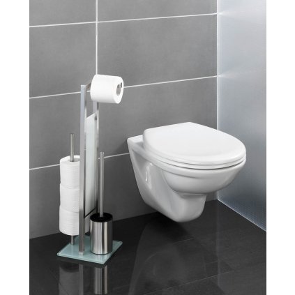Rivalta WC organizér 3v1, nerez/biela