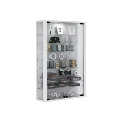 Nástenná vitrína Vitrosa mini s LED osvetlením, biela