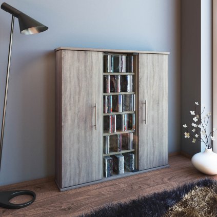 Skrinka s vitrínou Santo, sonoma dub