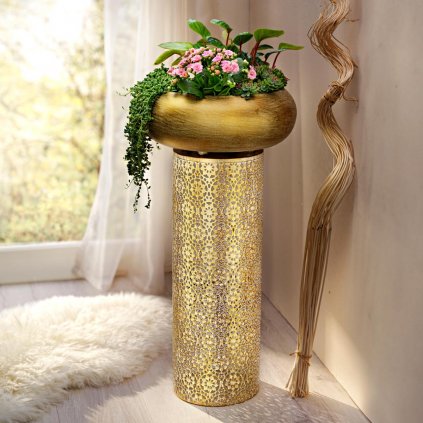 Dekoratívny stĺp LED s kvetináčom Golden Delight