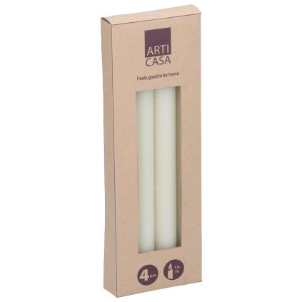 Sada sviečok Arti Casa, slonová kosť, Ø 2,3 x 25,5 cm, 4 ks