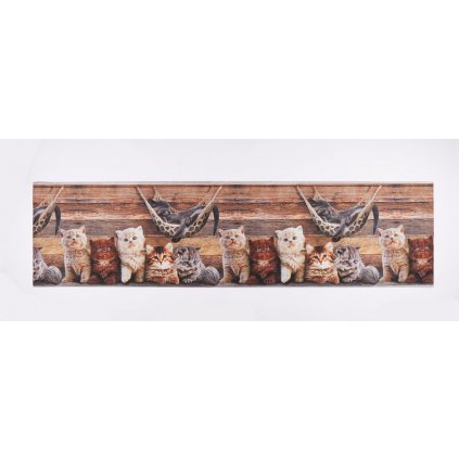 Kuchynský behúň Mačky, protišmykový, 200 x 52 cm