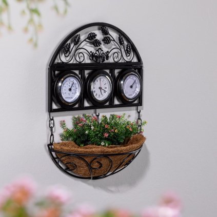 Nástenný kvetináč s meteorologickou stanicou