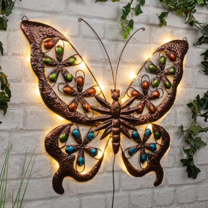 LED solárna nástenná dekorácia Butterfly