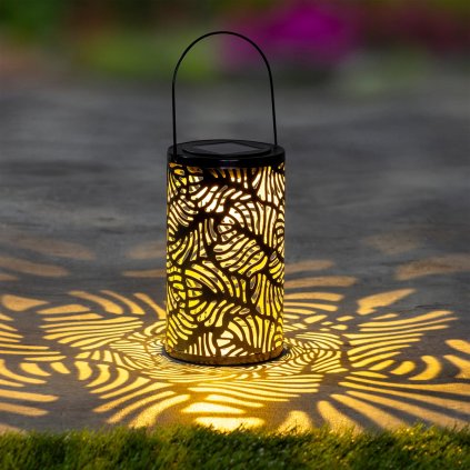 LED solárna lampáš Zlatá žiara - Listy