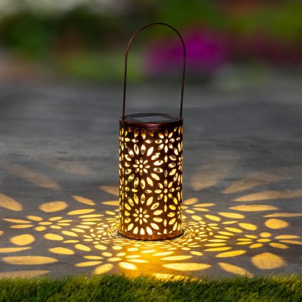 LED solárny lampáš Zlatá žiara - Kvety