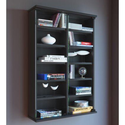 Nástenná vitrína na CD a DVD Zuntisa, čierna