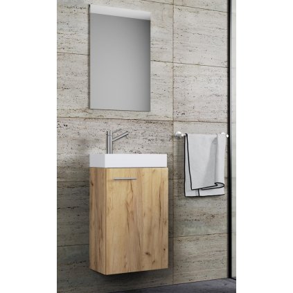 VCM Kúpeľňová súprava pre hostí "Slito" so zrkadlom, dub medový