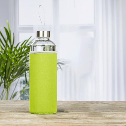 Fľaša na pitie s neoprénovým krytom, 1 l, zelená