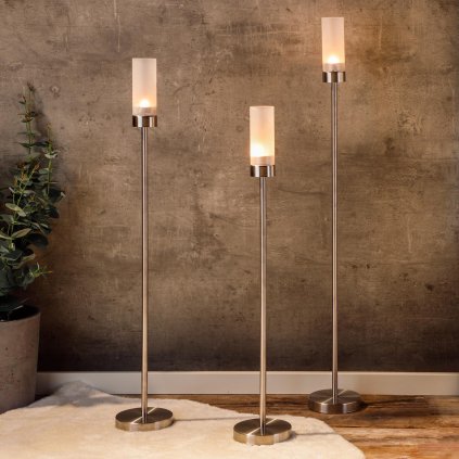 Vysoké kovové svietniky, sada 3 kusov - II. kvalita