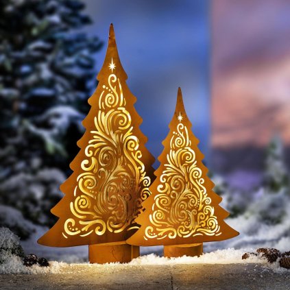 Kovová dekorácia LED Jedľa Ornament, 50 cm