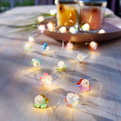 LED svetelná reťaz Farebné kvety
