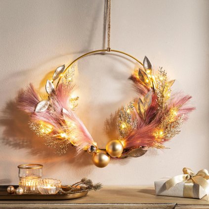 LED dekoratívny veniec Light Gold