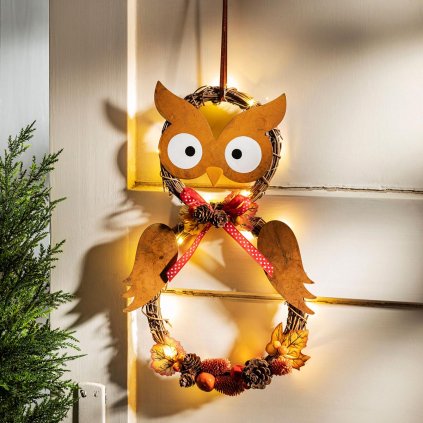 LED závesná dekorácia Sova
