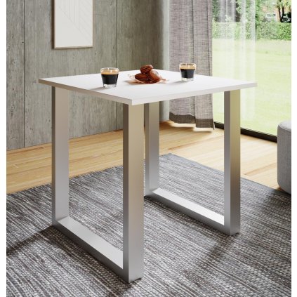Jedálenský stôl Xona 80x50 s U-nohami, biely
