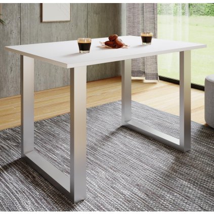 Jedálenský stôl Xona 110x50 s U-nohami, biely