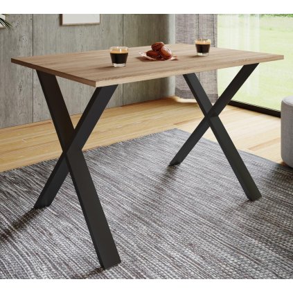 Jedálenský stôl Xona 140x50 X-nohy, dub sonoma