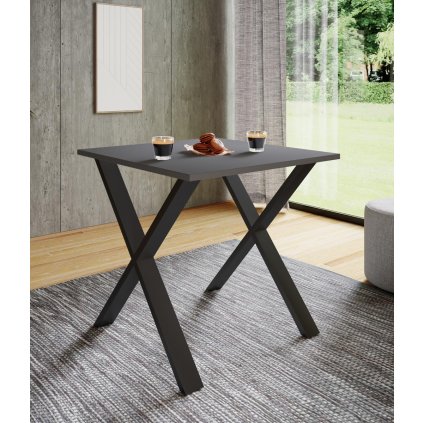 Jedálenský stôl Xona 80x80 X-legs, antracit