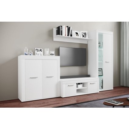 4-dielna nástenná skrinka Usilo L, biela