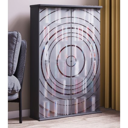 Vitrína na médiá Tilano L, antracitová