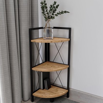 Rohová polica Insasi 2, medový dub